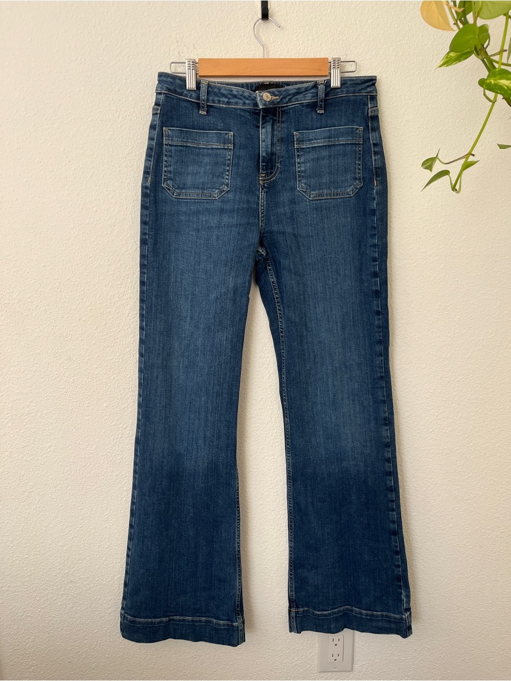 Zara Z1975 High Waisted Wide Leg Jeans sz 8